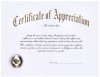 Certificate of Appreciation with Cover