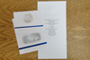 25 White Personalized Announcements (Tri-Fold)