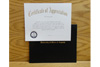 Certificate of Appreciation with Cover