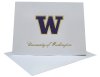 25 Note Cards - White with Purple W